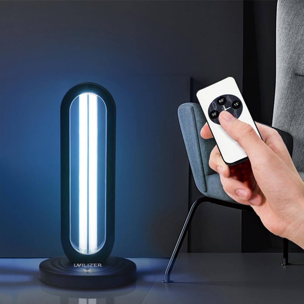 Tower - UV Light Sanitizer & Ultraviolet Lamp with Remote Control (UV-C Cleaner for Home, Room, Office | 38W UVC Disinfection Bulb | Kill Germs, Bacteria, Virus, Dust | USA)