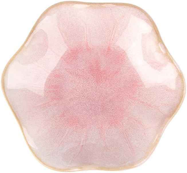 2PCS Lotus Leaf Shape Ring Holder Dish, Small Key Bowl, Ceramic Trinket Tray Jewelry Dish Organizing Necklace Earrings for Mom Friend Sister, All Jewelries Are NOT Included.Pink+Light Green.…