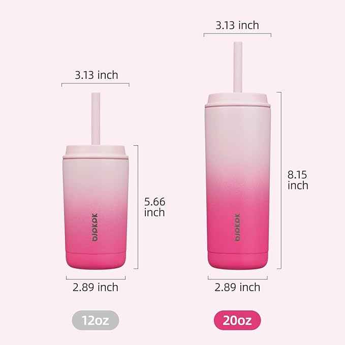 BJPKPK Insulated Tumbler with Lid and Straw,20 oz Stainless Steel Travel Coffee Mug,Spill Proof Thermal Cup,Keep Drinks Cold and Hot,Cherry Blossom