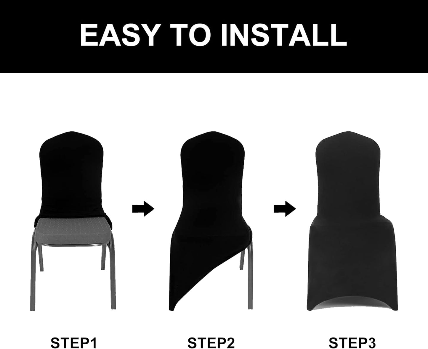 Spandex Chair Covers, 25PCS, Washable Protector for Living Room, Party, Banquet, Wedding, Hotel (Gold)