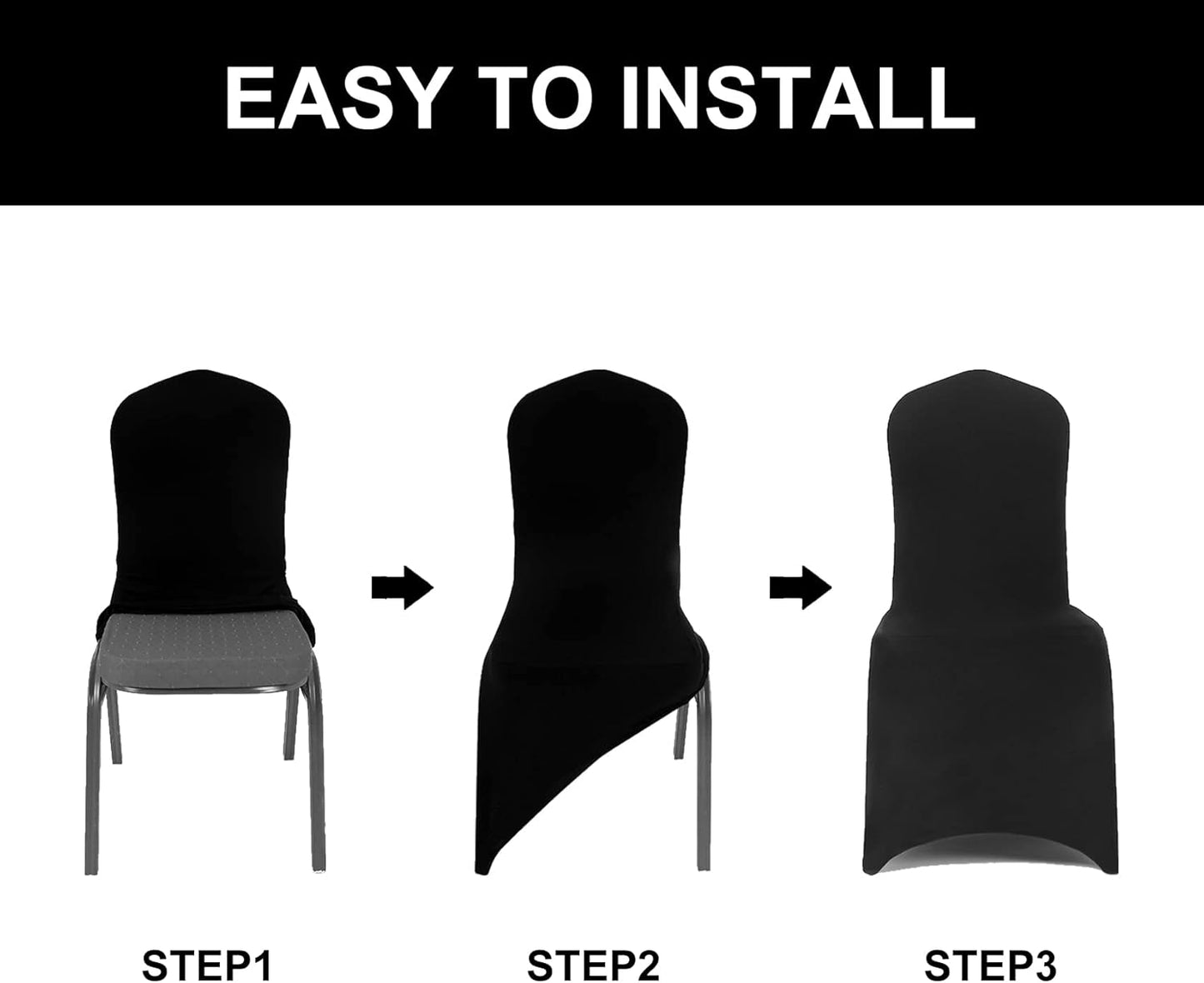 Spandex Chair Cover, 12PCS Removable and Washable Protector for Living Room, Party, Banquet, Wedding Event, Hotel (Gray)