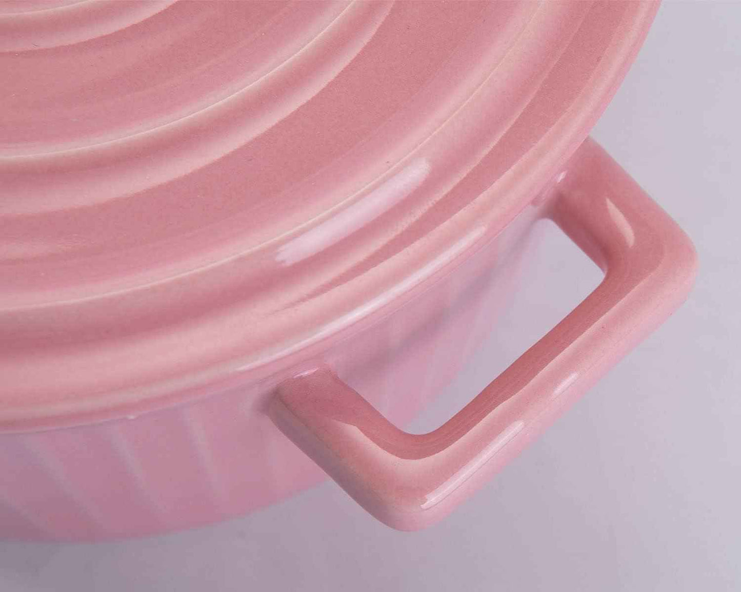 WHJY Pink Ceramic Casserole Dish with Lid，1 Quart Ceramic Casserole Pan for Bakeware Oven