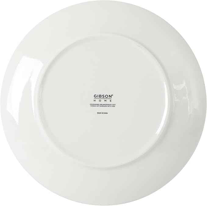 Gibson Home Westerly Court 16-Piece Dinnerware Set, Blue Floral Stoneware Plates & Bowls, Service for 4, Round Durable Everyday Dish Set