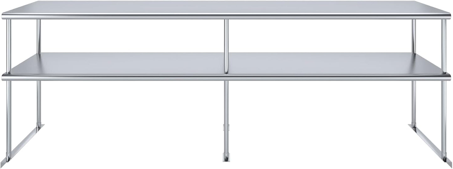 AmGood Double OverShelf Stainless Steel NSF - Many (96" Long x 18" Deep)