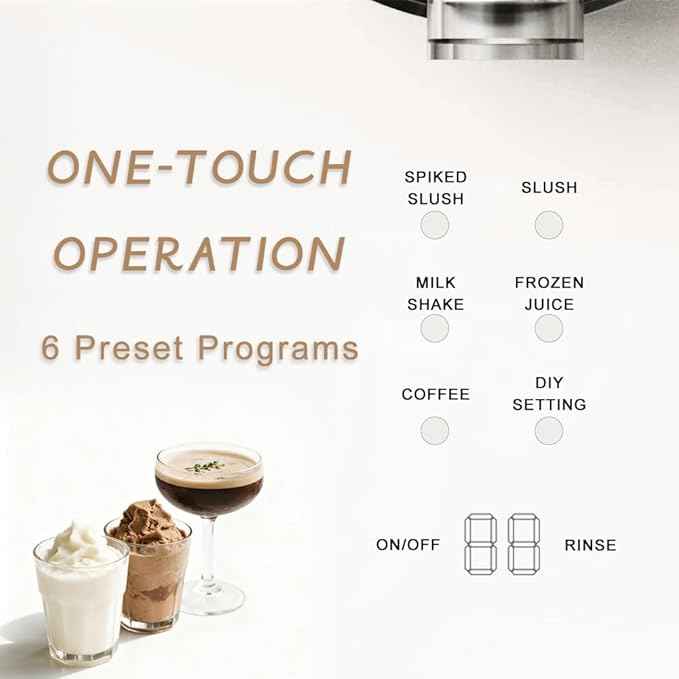 68 oz Slushie Machine ice cream maker for home – No Ice Needed, Self-Cleaning, 6 Preset Programs, Quiet Operation, for Margaritas, Frappés, Milkshakes & Soft Serve Ice Cream