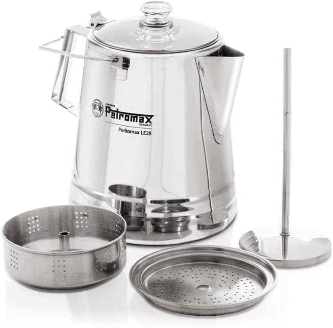 Petromax Tea and Coffee Percolator, Use Indoor/Outdoors for Home Kitchen or Campfire, Stainless Steel Coffee and Tea Pot Brews to Your Taste