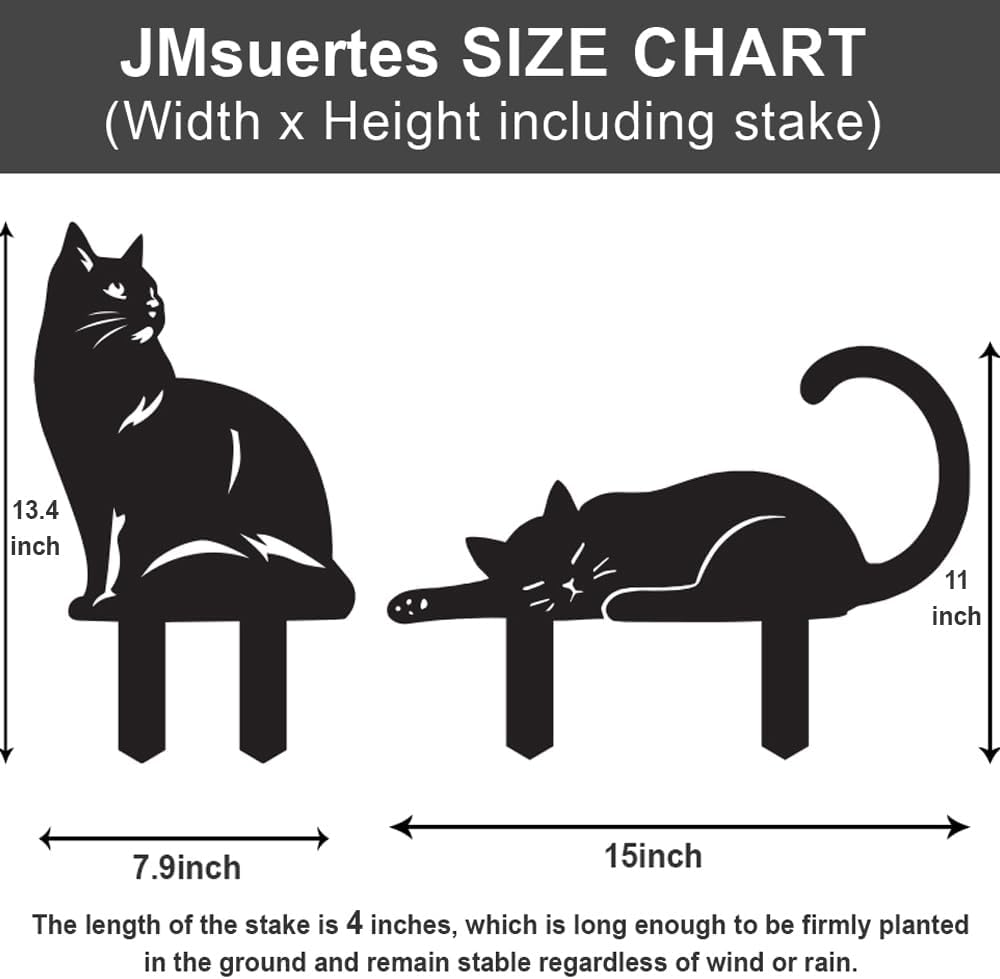 for Women Cat Metal Decorative Garden Stakes Cat Unique Gifts for Men Silhouette Statues for Yard Art, Outside, Patio, Outdoor Decor, Garden Decorations, Lawn Ornaments