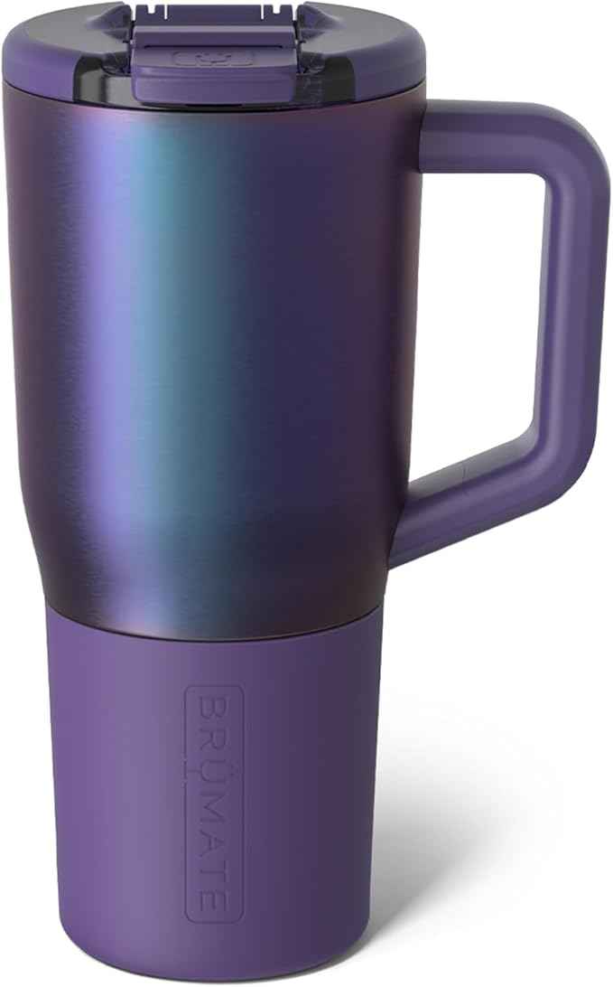 BrüMate Müv - 25oz 100% Leak Proof Insulated Coffee Mug with Handle & Lid - Stainless Steel Coffee Travel Mug - Double Walled Coffee Cup (Dark Aura)