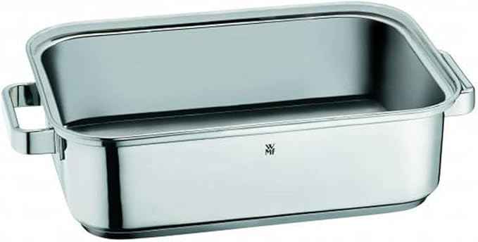 WMF Vitalis Compact with Silicone Edge/Thermometer/Aroma Steaming Rack Cromargan Steamer, Silver, 35 x 21.5 x 10 cm, 3.5 Litre