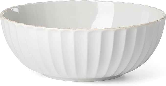 Lenox French Perle Scallop Serving Bowl, 3.60 LB, White