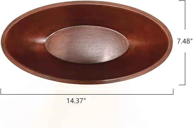 Hosley 14.5 Inch Dark Brown Wood Oval Bowl, Rustic Decorative Centerpiece for Dry Potpourri & Orbs, Elegant Home & Office Decor, Ideal Gift for Weddings, Spas & Reiki