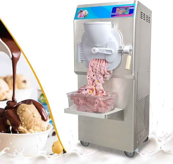 Kolice ETL Certificate Commercial Hard ice Cream Machine Gelato ice Cream Making Machine Italian Water ice Maker-Italy Designed Extra Strong Door, 9-11 Gal Per Hour