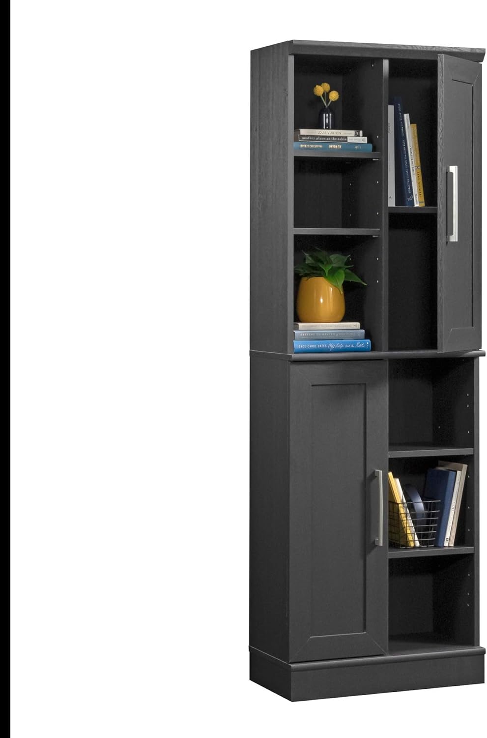 Sauder HomePlus Multi-Room Storage Cabinet with Adjustable Shelves and Door Positioning, Kitchen Laundry Bathroom Pantry Storage Cabinet, in Raven Oak Finish