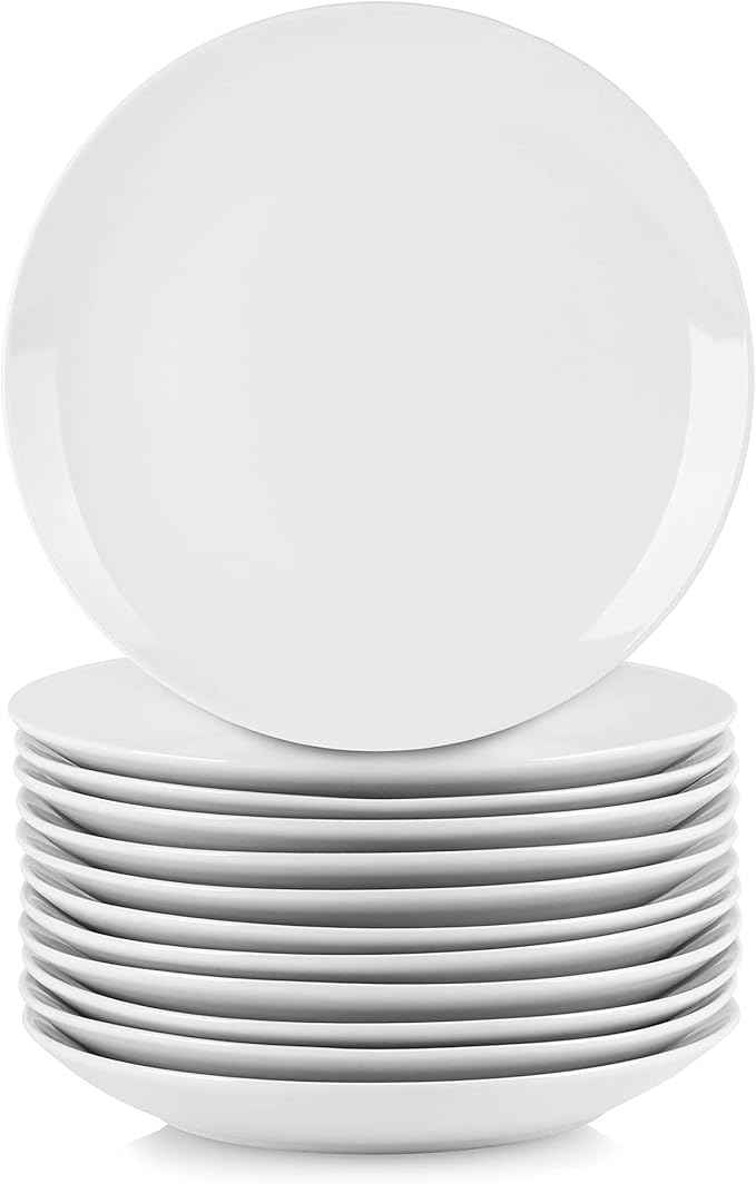 10 Strawberry Street 7.5" Catering Coupe Salad/Dessert Plate, Set of 12,White