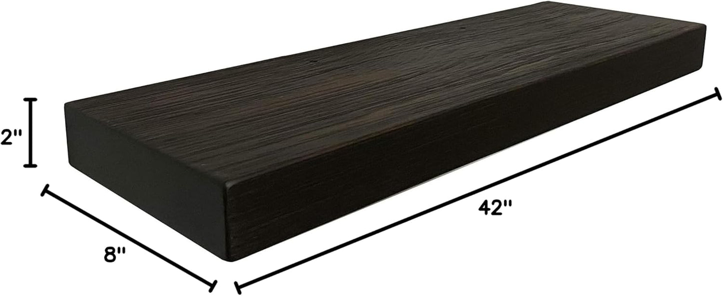 joelsantiques 36 Inch Wooden Floating Shelves for Wall - 36x8x2 in - Made of Natural Wood - Heavy Duty Rustic Wall Shelves - Made in USA - Perfect for Living Room, Kitchen - Mocha