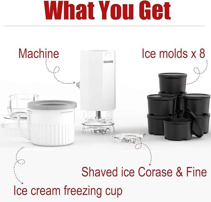 Shaved Ice Attachment and 1 Pack Ice Cream Maker Attachment Set Fit for KitchenAid Stand Mixer, BPA-Free, Compact Size Easy Store In The Freezer