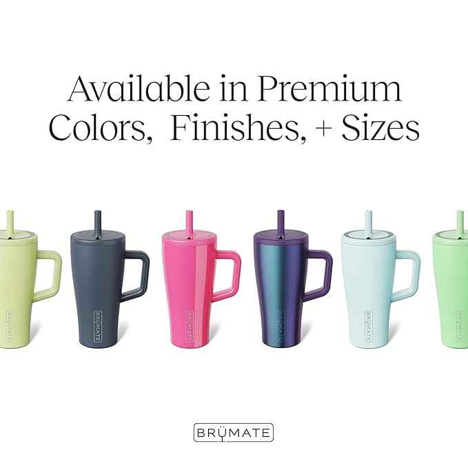 BrüMate Era 20 oz Tumbler with Handle and Straw | 100% Leakproof Insulated Tumbler with Lid and Straw | Made of Stainless Steel | Cup Holder Friendly Base | 20oz (Pineapple)