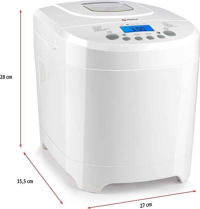 alpina Bread maker - Bread machine - small to large Breads: 450-680-900g - Timer - 12 Baking programs - also for Cake, Jam and Ketchup - 600W, White