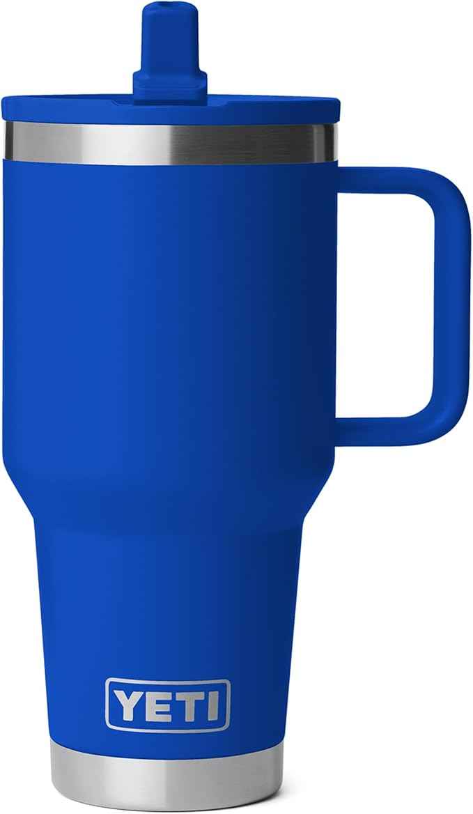 YETI Rambler 30 oz Travel Mug with Flip Straw Lid – Stainless Steel, Vacuum Insulated, Leakproof, Cup Holder Friendly