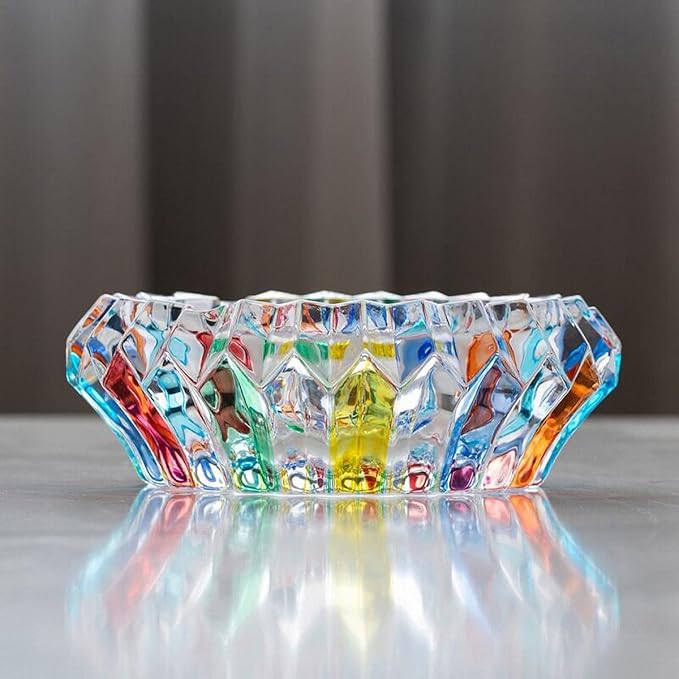 MAGCOLOR Colorful Crystal decorative bowl for kitchen and indoor,Home Office Tabletop Beautiful Decoration Craft-5.5 inch.