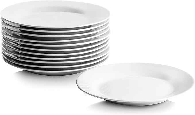 10 Strawberry Street 7.5" Catering Round Salad/Dessert Plate, Set of 12,White