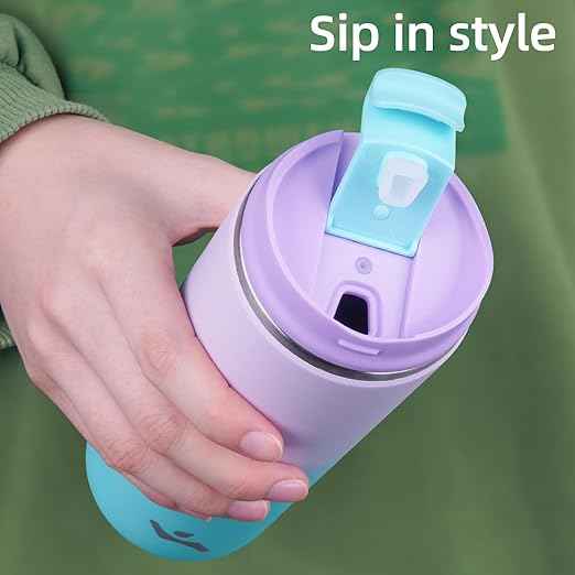 Konokyo Tumbler with Lid, 16 oz Travel Coffee Mug Double Wall Vacuum Stainless Steel Thermal Metal Cup Insulated Water Bottle,Lavender Green