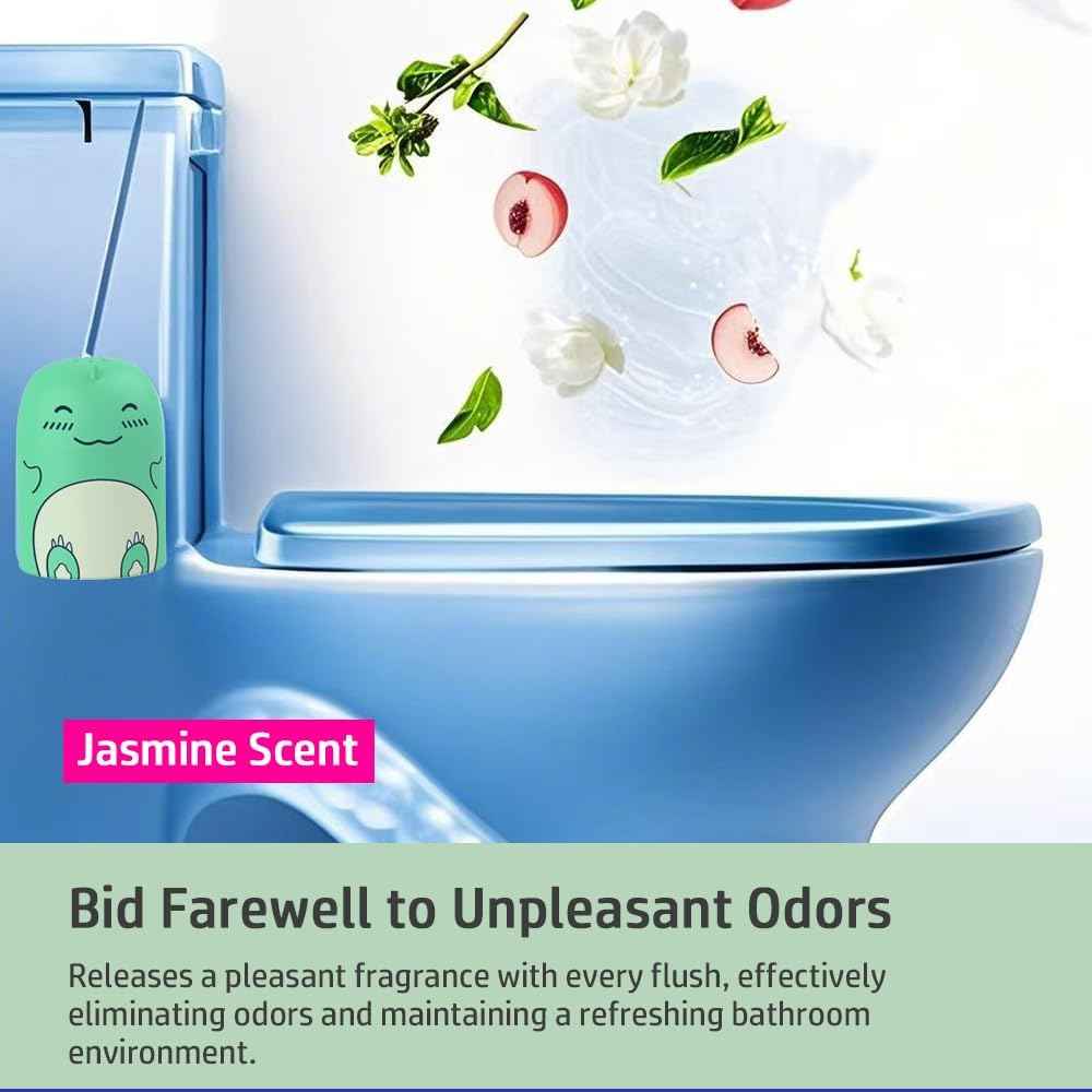 Cute Dinosaur-Shaped Toilet Bowl Cleaner Bottle, Bathroom Toilet Tank Cleaner with Jasmine Scent,One bottle lasts for 90 days (1, green)