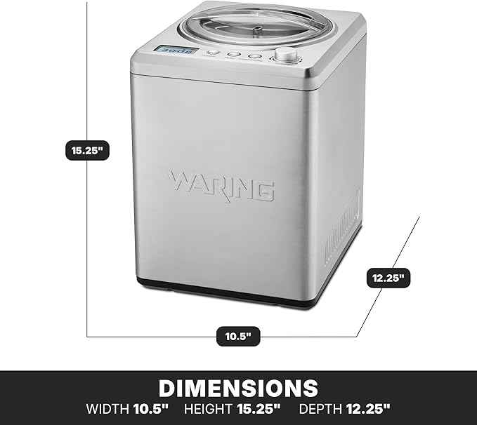 Waring Commercial 2.5 -Quart Compressor Ice Cream Maker 120V