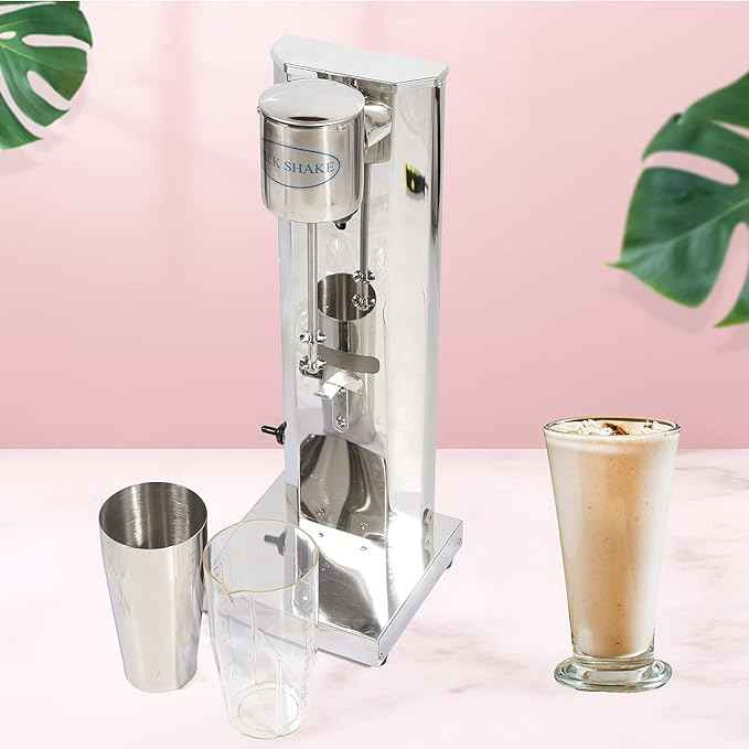 Electric Milkshake Maker, Ice Cream Mixer Machines, 110V Commercial Drink Smoothie Blender for Coffee Shops, Tea Stores to Making Fruit Tea, Coffee, Stirred Drinks (1 Head with Cup 650ml)