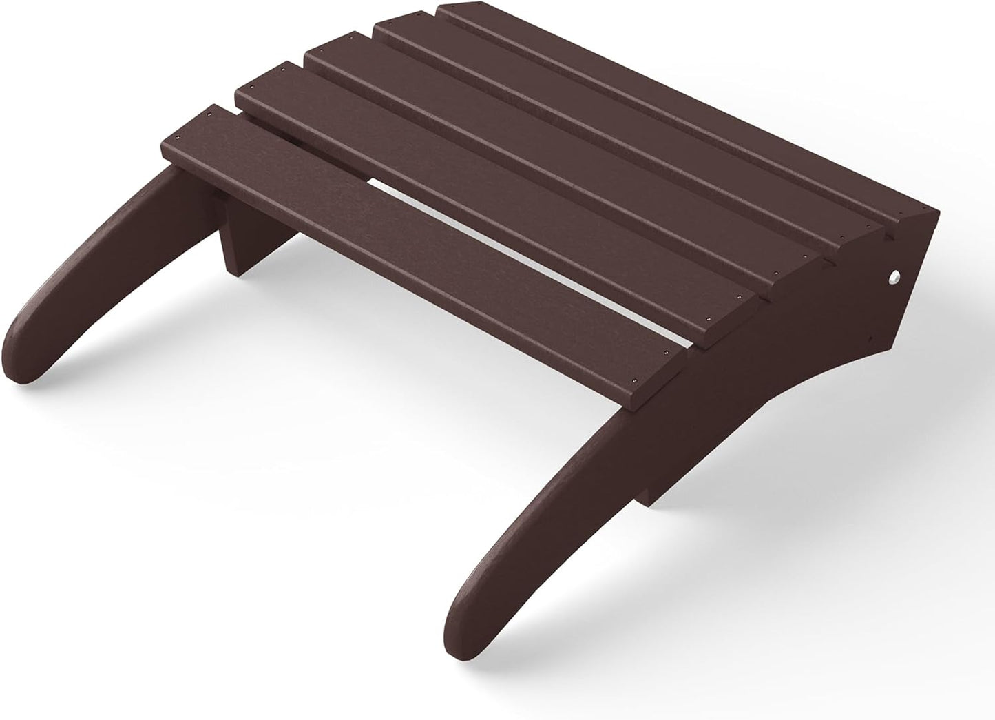 WestinTrends Outdoor Ottoman, Patio Adirondack Ottoman Foot Rest, All Weather Poly Lumber Folding Foot Stool for Adirondack Chair, Widely Used for Outside Porch Pool Lawn Backyard, Dark Brown