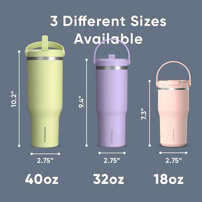 Hydrapeak Nomad 32 oz Tumbler with Handle and Straw Lid, Leakproof, Double Insulated, 32oz Cup Stainless Steel (Modern Blue)