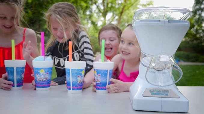 SNOWIE - Little Snowie Max Snow Cone Machine - Premium Shaved Ice Maker, with Powder Sticks Syrup Mix, Premium Kit, Black