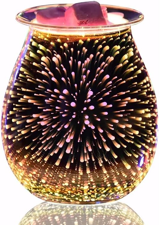 Dicimi 3D Candle Candle Warmer, Electric Oil Burner, Fragrance Warmer for Home Office Bedroom Living Room Present and Decorations (3D Fireworks)