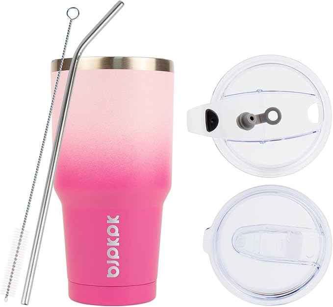 BJPKPK 30 oz Tumbler With Lid And Straw, Travel Coffee Mug,Cherry Blossom