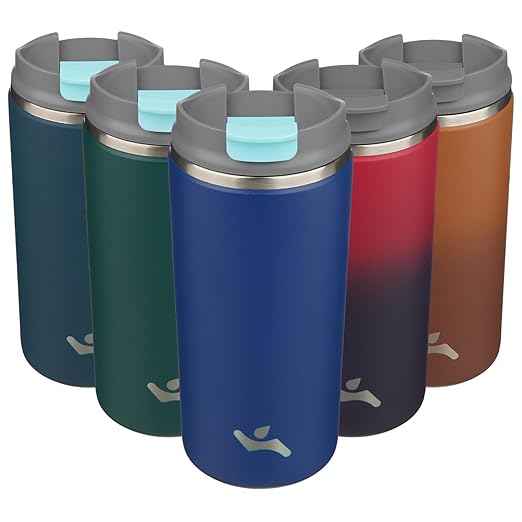 Konokyo Tumbler with Lid, 12 oz Travel Coffee Mug Double Wall Vacuum Stainless Steel Thermal Metal Cup Insulated Water Bottle,Sapphire