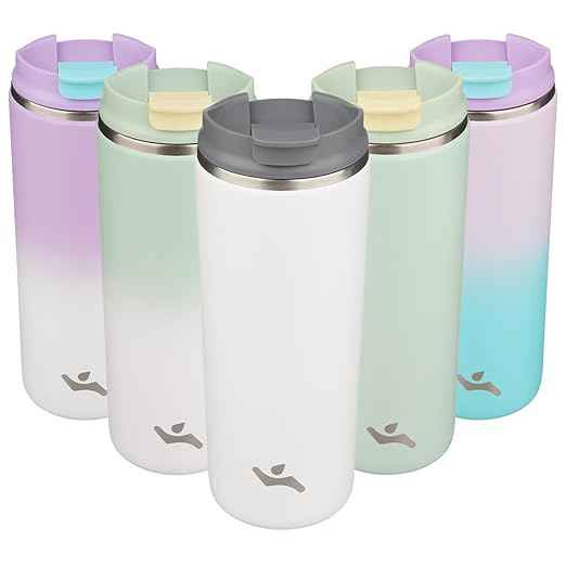 Konokyo Tumbler with Lid, 16 oz Travel Coffee Mug Double Wall Vacuum Stainless Steel Thermal Metal Cup Insulated Water Bottle,Beige