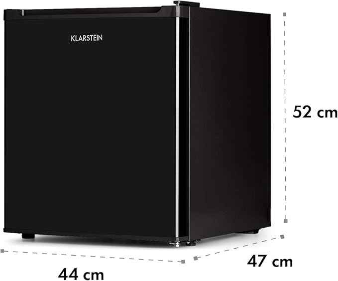 Klarstein Garfield Eco - 34 Litre Capacity, 4-Star Freezer Compartment, 117 kWh/Year, 2 Levels, 41 DB, Removable Grid Shelf, Freestanding, Space Saving, Approx. 44 x 52 x 47 cm, Black