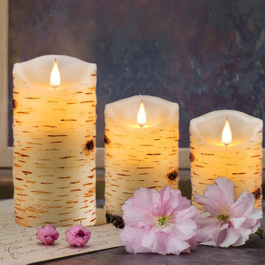 Flameless Battery Operated LED Candles 3D Wick with10key Button Remote Control 24-Hour Timer Set of 3 Electric Flickering Pillar Real Wax，Wedding, Party, Christmas and Home Decoration