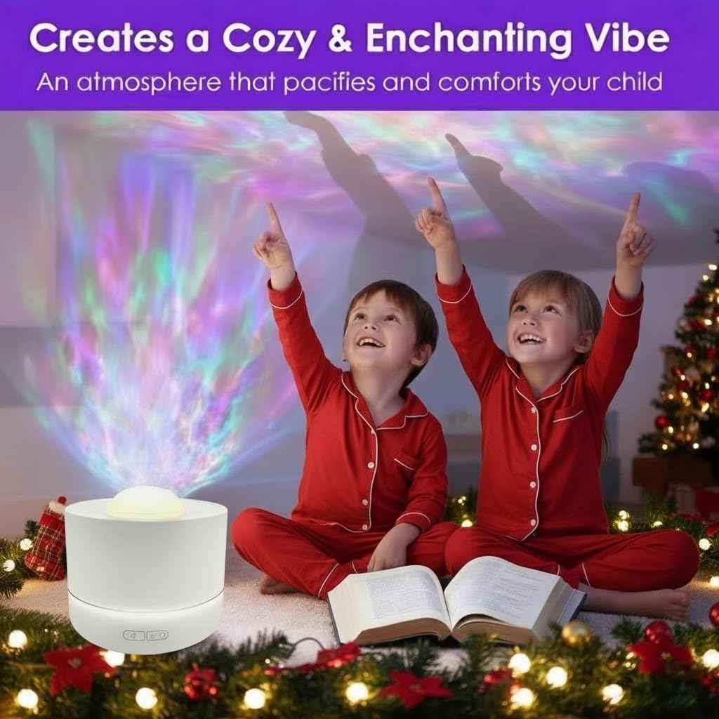 Northern Lights Projector,Ocean Wave & Aurora Galaxy Light with 12 Color Patterns RGB LED Mood Lighting for Bedroom,Suitable as for Women,Children,Teenagers and Girls
