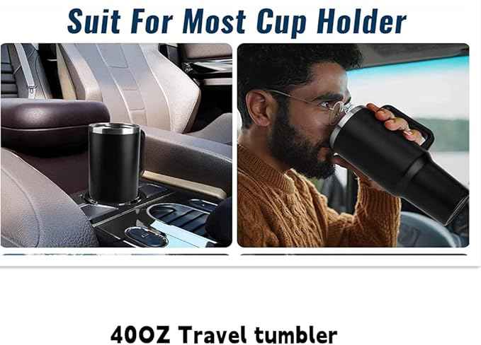 40oz Insulated Travel Mug Tumbler With Handle and Straw,Stainless Steel Double Wall Vacuum Cup Keep Drink Cold and Hot (Pink)