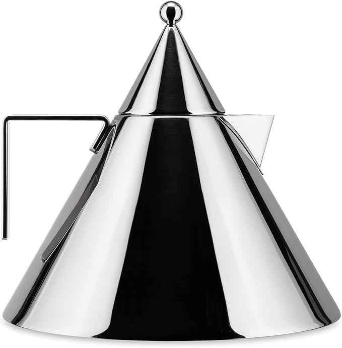 Alessi 90017 Il Conico - Design Water Kettle with Handle, 18/10 Stainless Steel Mirror Polished, 2 lt Capacity