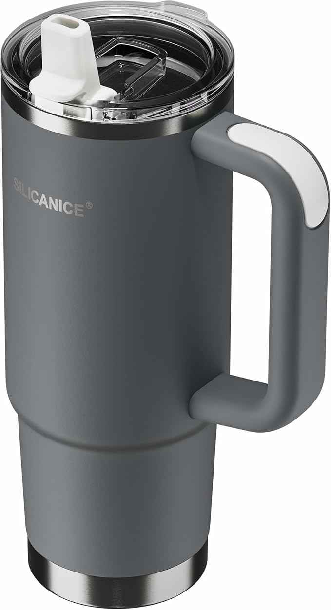 For Travel & Gym – Never Drink from a Moldy Lid Again: 30oz Hygienic Tumbler, 100% Leakproof Lid & Removable Foldable Spout. Reinforced Base, Fits Cup Holders- Gray