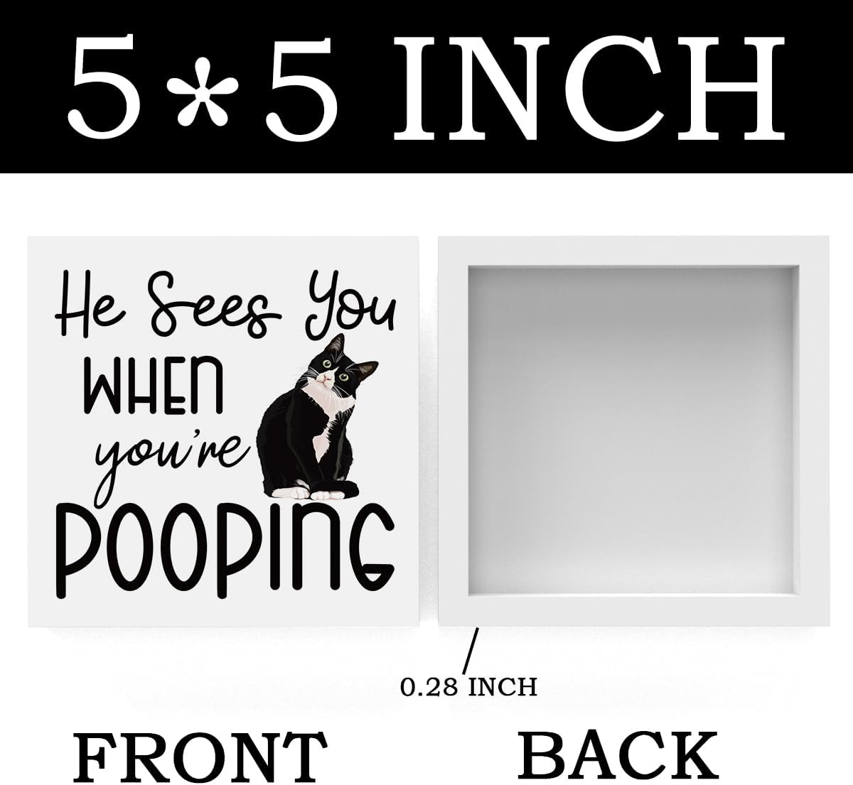 Funny Bathroom Decor Are You Pooping Cat Sign Funny Bathroom Toilet Table Decoration Funny Cat Gifts Bathroom Wall Decor Cat Gifts for Women Gifts for Cat Lovers, Bathroom Wooden Box Sign Decor