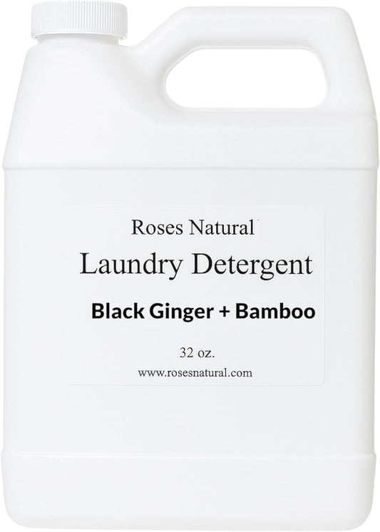 Plant-Based Liquid Laundry Detergent, 32 Fl Oz, Multiple Scents, HE Compatible (Black Ginger + Bamboo)