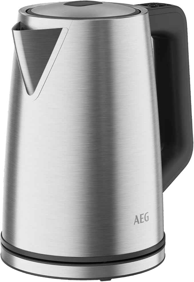 AEG kettle K5-1-6pcs Deli 5/2400 watts/5 adjustable temperature levels/1.7L/3 times automatic safety shutdown/anti-drip function, one-handed lid opening/stainless steel