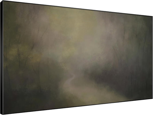 SIGNWIN 46"x72" Extra Large Framed Wall Art Muted Forest Path Soft Misty Woodland Scene Illustration for Home Living Room Bedroom Decor (Frame Assembly Required)