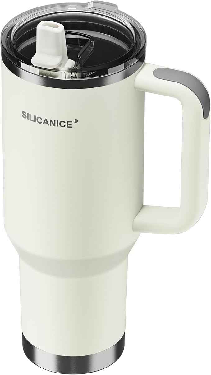 For Travel & Gym – Never Drink from a Moldy Lid Again: 40oz Hygienic Tumbler, 100% Leakproof Lid & Removable Foldable Spout. Reinforced Base, Fits Cup Holders - Cream
