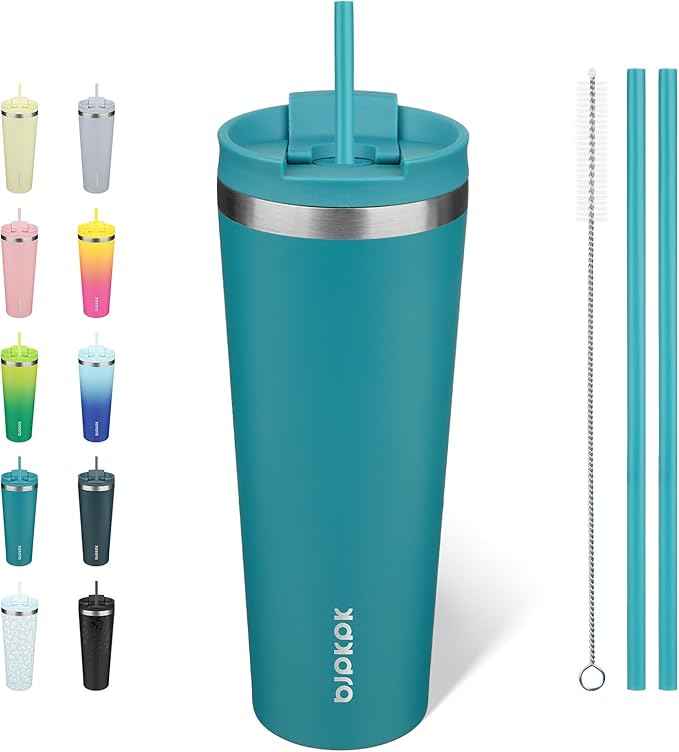 BJPKPK 26oz Tumbler With lid And Straw Stainless Steel Travel Coffee Mug Insulated Tumblers Cups,Laguna