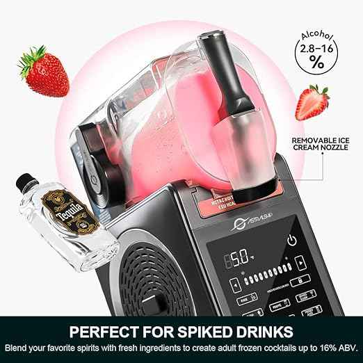 Slushie Machine with Soft Serve Ice Cream Mode, Slushy Maker for Home Frozen Drink Maker with 7 Presets, Auto Rinse, Low-Sugar & Alcohol Alerts – For Slush, Milkshakes, Margaritas & Frappés