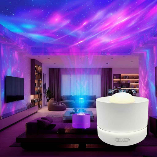 Northern Lights Projector,Ocean Wave & Aurora Galaxy Light with 12 Color Patterns RGB LED Mood Lighting for Bedroom,Suitable as for Women,Children,Teenagers and Girls
